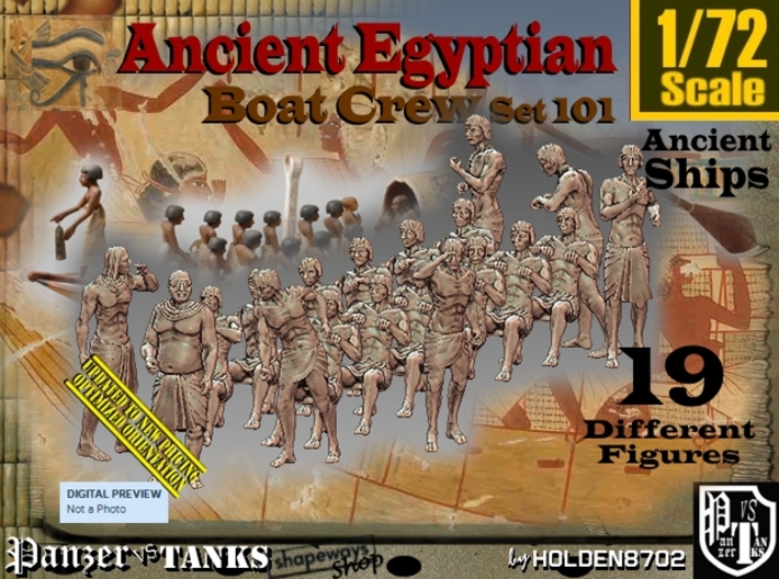 1/72 Ancient Egyptian Boat Crew Set101 3d printed