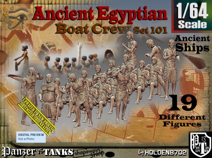 1/64 Ancient Egyptian Boat Crew Set101 3d printed
