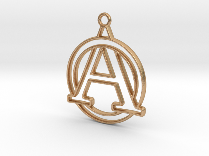 Initial A &amp; circle intertwined 3d printed