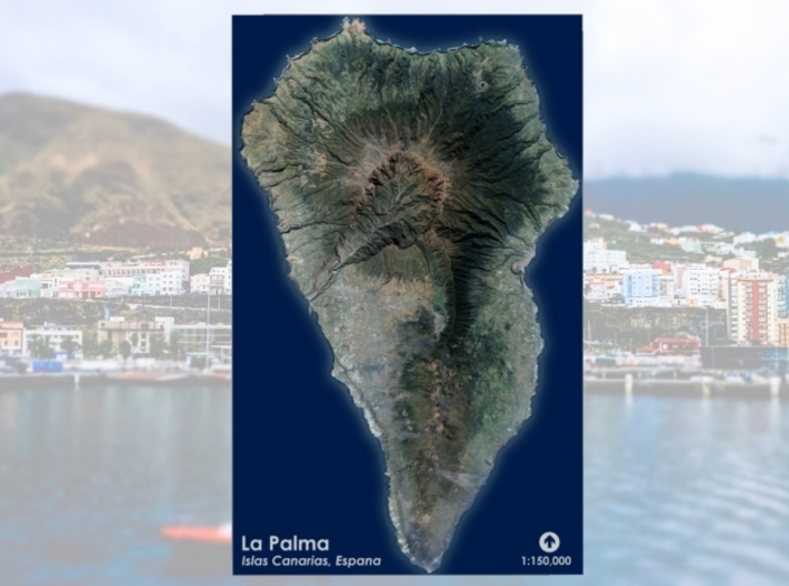 La Palma Map, Canary Islands - Large 3d printed 