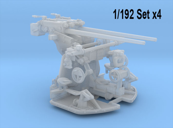 1/192 Germany 3.7cm Twin Gun Mounting Set x4 3d printed