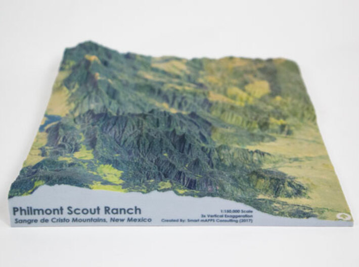 Philmont Scout Ranch Map, New Mexico 3d printed