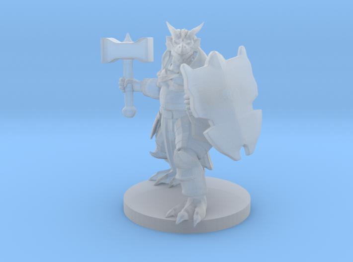 Dragonborn Paladin with Hammer 3d printed