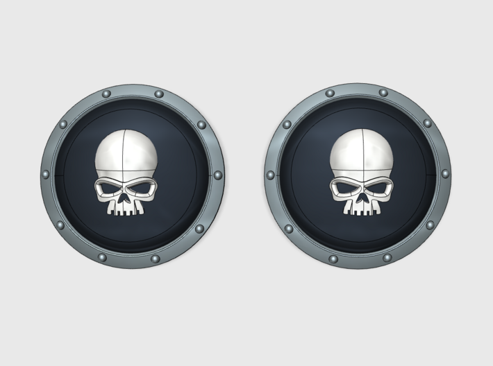 Skull - Round Power Shields (L&amp;R) 3d printed