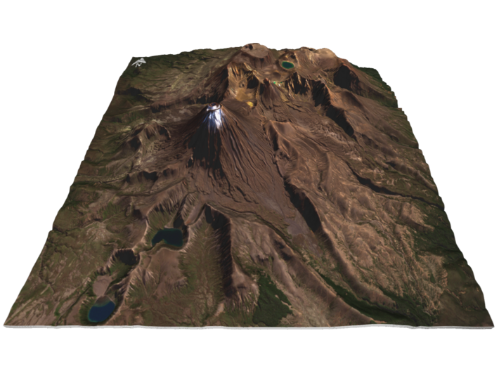 Mount Ngauruhoe (Mt Doom) Map - 9&quot; 3d printed