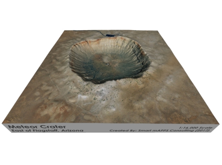 Meteor Crater Map, Arizona: 6 Inch 3d printed