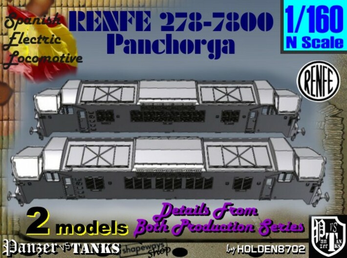 1-160 Renfe 7800 Panchorga Early + Late Types 3d printed 