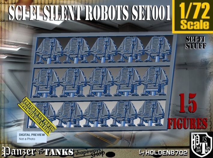 1/72 Sci-Fi Silent Robots Set001 3d printed