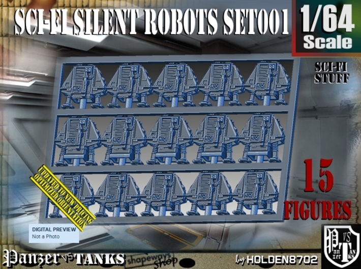 1/64 Sci-Fi Silent Robots Set001 3d printed