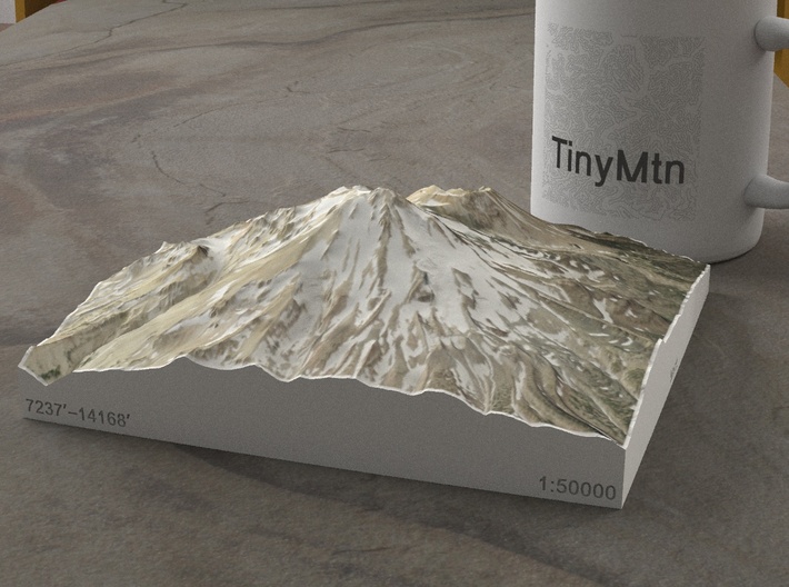 Mt. Shasta, California, USA, 1:50000 3d printed 