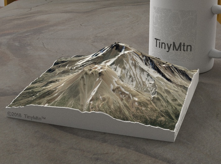 Mt. Shasta, California, USA, 1:50000 3d printed 