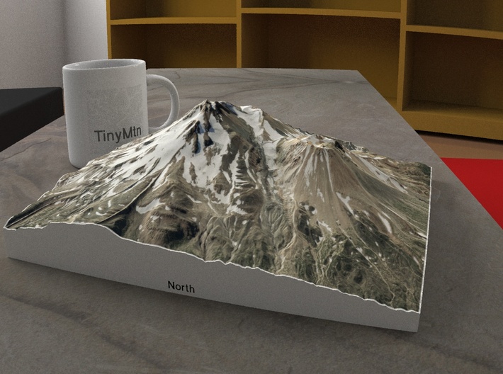 Mt. Shasta, California, USA, 1:30000 3d printed