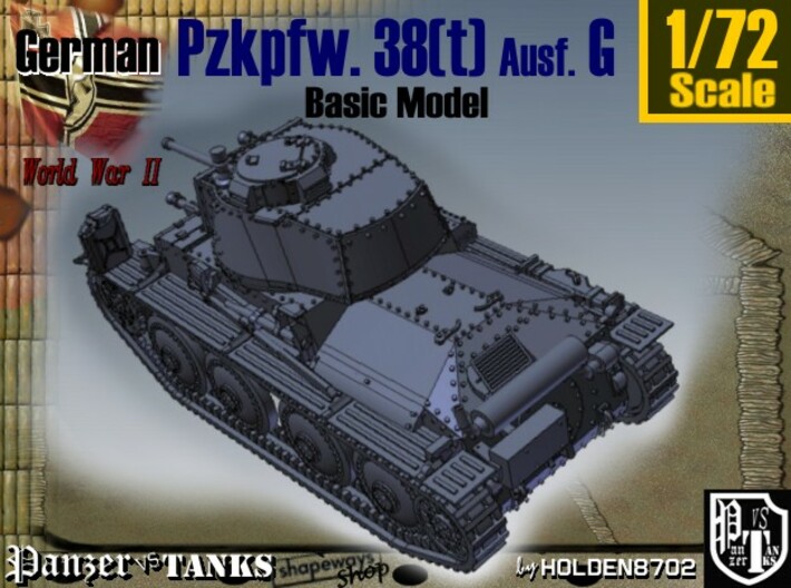 1-72 Basic PzKpfw 38t Ausf G 3d printed 
