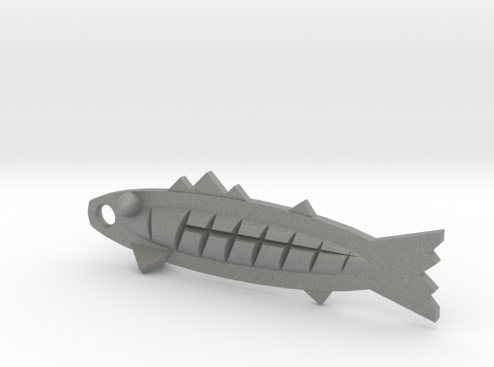 jewelry pendant minnow with tail 3d printed