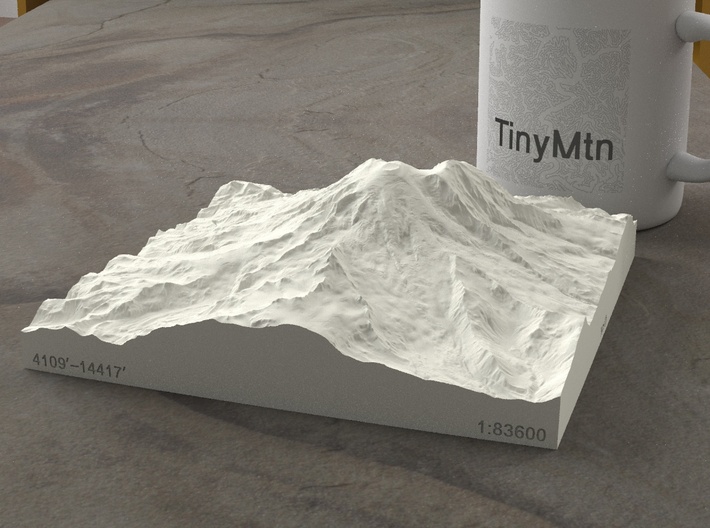 6'' Mt. Rainier, Washington, USA, Sandstone 3d printed 