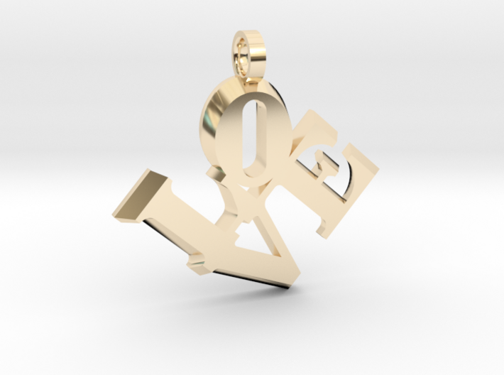 Love Sculpture pendant key fob 3d printed