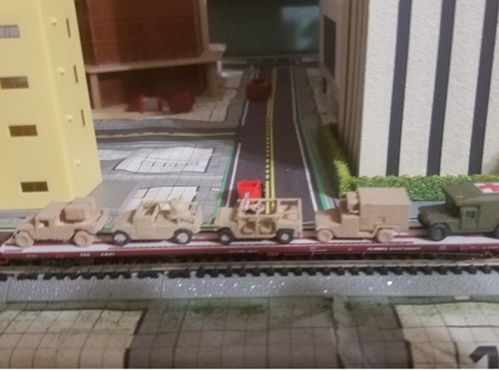 M966wTow 160 scale 3d printed my n-scale military train