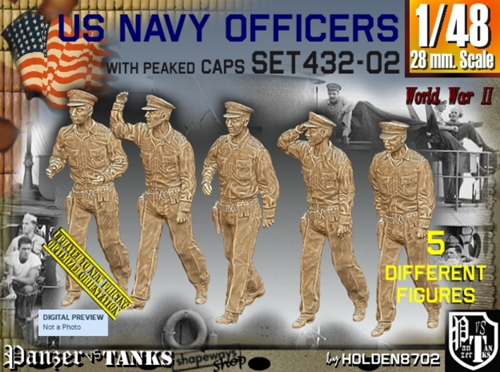 1/48 USN Officers Set432-02 3d printed