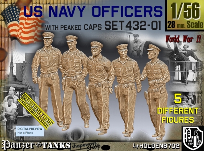 1/56 USN Officers Set432-01 3d printed