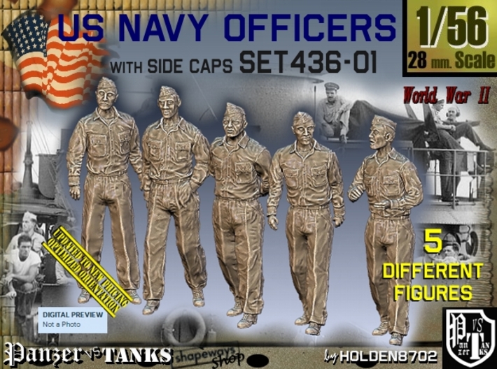 1/56 USN Officers Set436-01 3d printed