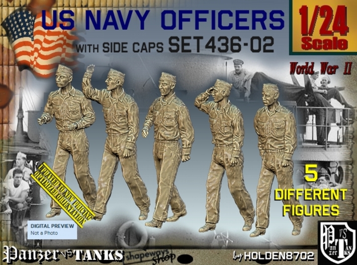 1/24 USN Officers Set436-02 3d printed