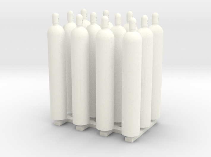 1:48 Gas Cylinders Pack of twelve 3d printed