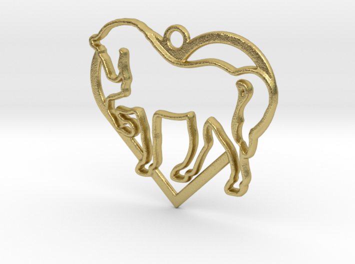 Horse &amp; heart intertwined Pendant 3d printed