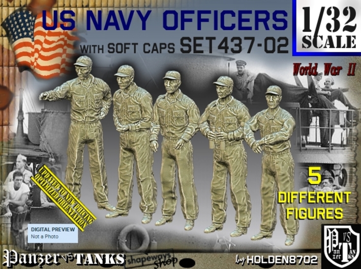 1/32 USN Officers Set437-02 3d printed