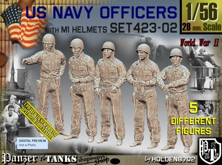 1/56 USN Officers Set423-02 3d printed