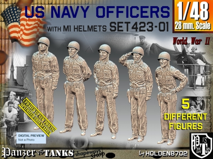 1/48 USN Officers Set423-01 3d printed