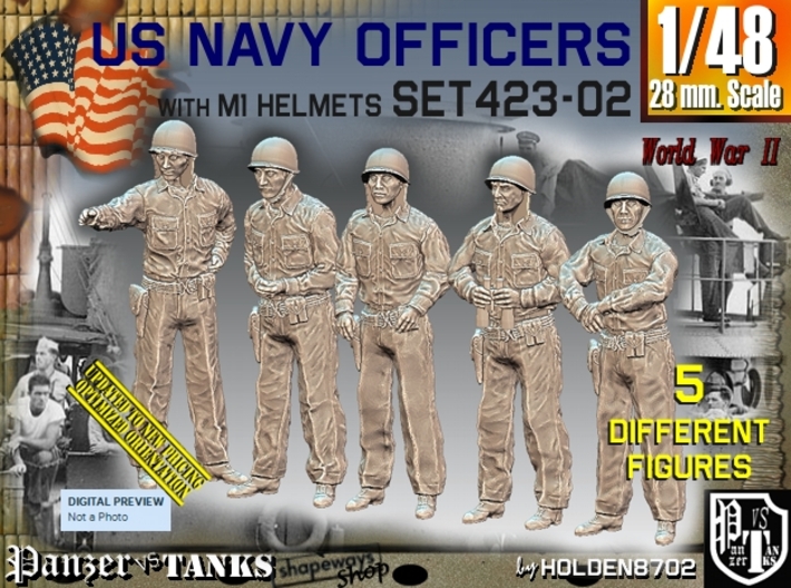 1/48 USN Officers Set423-02 3d printed