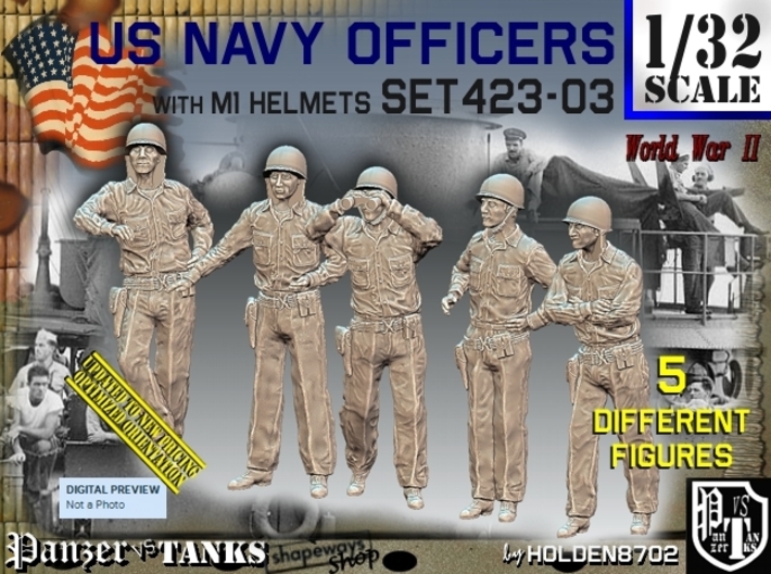 1/32 USN Officers Set423-03 3d printed