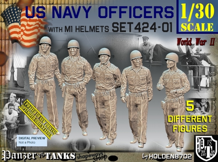 1/30 USN Officers Set424-01 3d printed