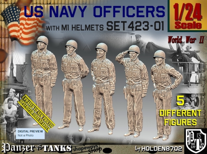 1/24 USN Officers Set423-01 3d printed