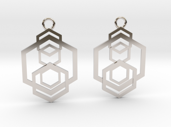 Geometrical earrings no.5 3d printed