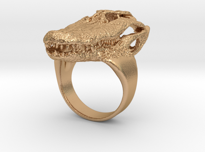 Alligator Skull Ring 3d printed