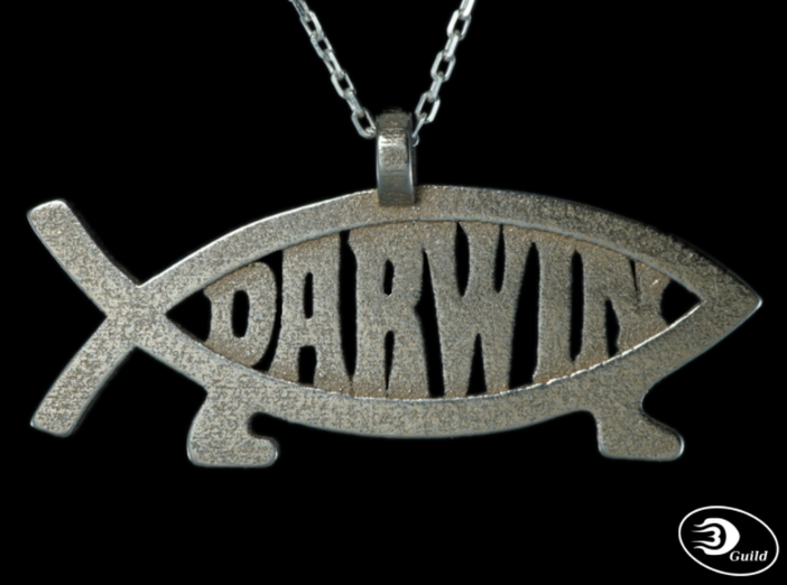 Darwin Fish Pendant - Horizontal 3d printed 