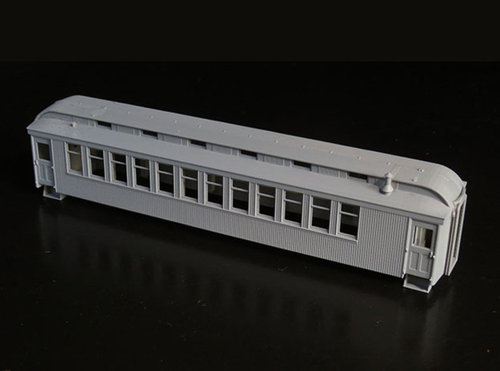 HOn3 D&amp;RGW vestibule coach body 3d printed Shown printed and primed only