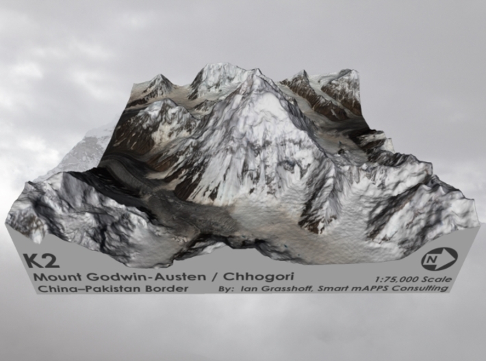 K2 / Mount Godwin-Austen: 6&quot; 3d printed