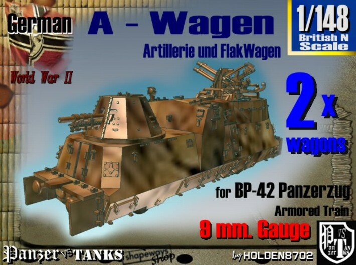1-148 2x A-Wagen For BP-42 3d printed