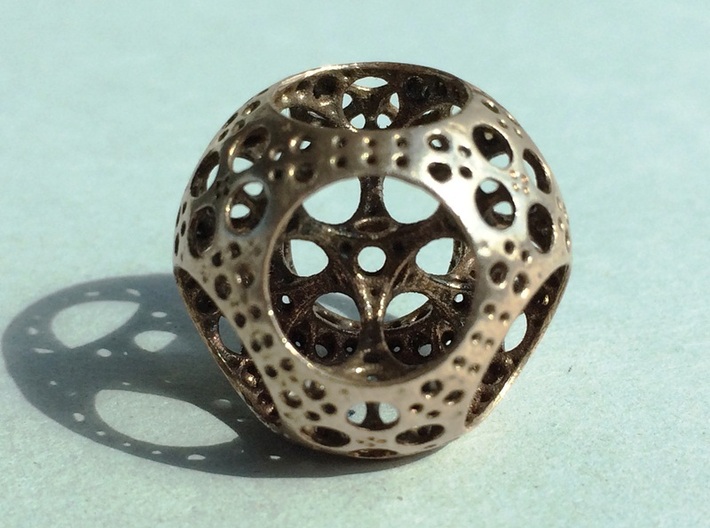 Apollonian Octahedron Mini 3d printed Raw Bronze