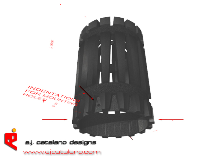 Battlestar Galactica blaster top with optional tip 3d printed 