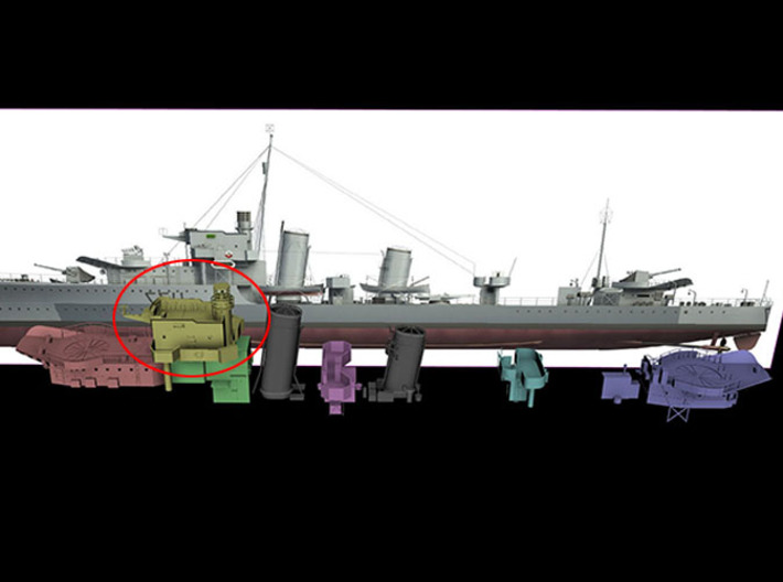 1/72 HMS Garland superstructure Bridge1 3d printed 