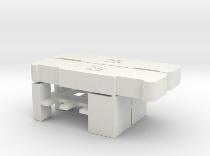 je 2x Brett (15) + Abstand (25) -Lehre (1/220) 3d printed 