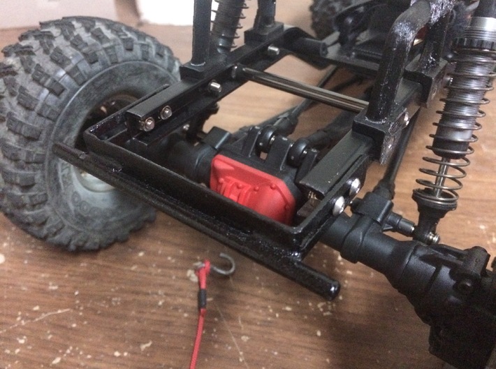 JaBird RC TRX4 Competition Rear Shock Hoops 3d printed Shown with prototype hoops.