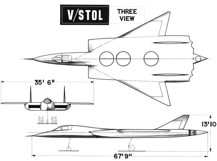 Republic Aviation AP-100 VTOL Fighter 3d printed 