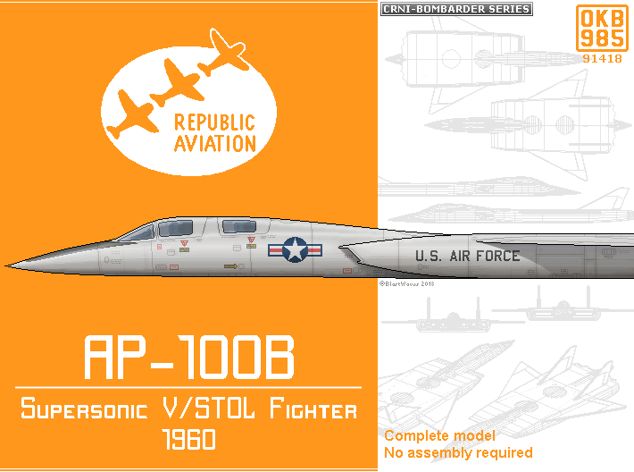 Republic Aviation AP-100 VTOL Fighter 3d printed