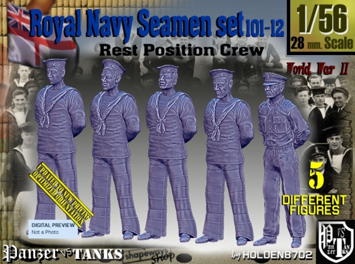 1/56 RN Seamen Rest Set101-12 3d printed