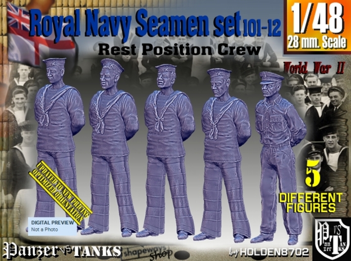 1/48 RN Seamen Rest Set101-12 3d printed