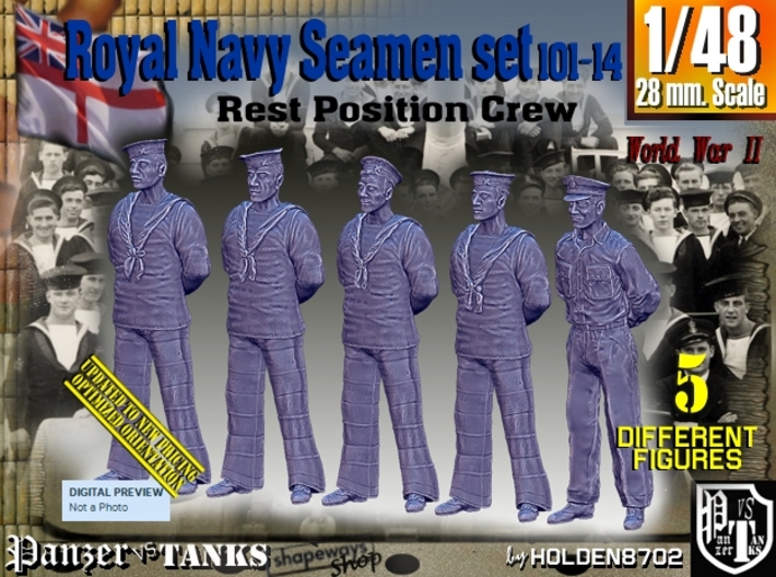 1/48 RN Seamen Rest Set101-14 3d printed